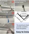V Shape LED Aluminum Channel Kit 10 Pack 3.3ft Each With Milky Diffuser Cover End Caps And Mounting Clips Fits 8 To 12mm LED Strips