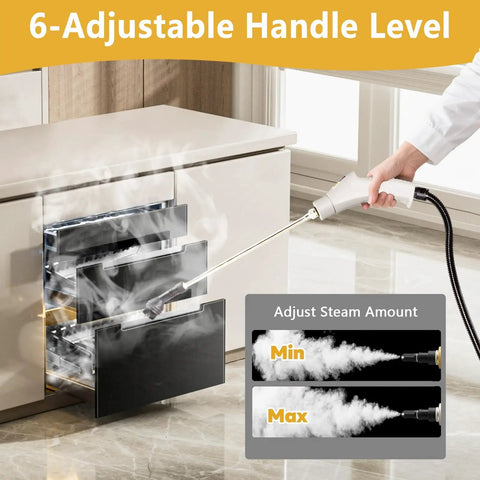 Grab And Go Handheld Steam Cleaner With 1000ml Water Tank For Extended Runtime Smooth Operator multipurpose steam control in action.