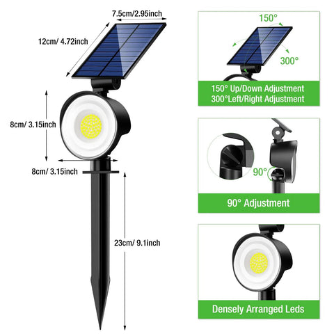 Kick Up Your Backyard Game With Pro Grade Solar Spot Lights Outdoor Waterproof, Fully Adjustable Landscape Lighting, Smart Sun Tracking Panels, Heavy Duty Weatherproof Design For Serious Nighttime Vibes