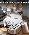 Multi-functional steam wand of Top Shelf Espresso Machine With Hot And Cold Brew Coffee Maker For Knockout Cafe Drinks Home.