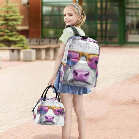 Dope Cow Print Backpack Insulated & Multi-Pocket ✓
