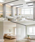 Heavy Duty Ceiling And Wall Mount Curtain Track System For 6 To 9 Ft Black Finish With Quiet Glide Rollers in hospital and living room settings