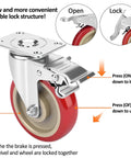 Heavy Duty 5 Inch Swivel Caster Wheels With Brakes Set Of 4 Locking Casters For Tables Trailers Saw Tables Stages Beds And More