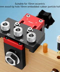 Three In One Dowel Jig Kit Pocket Hole Jig With Adjustable Woodworking Drill Locator 8mm 10mm 15mm Dowel Guide; close-up view.