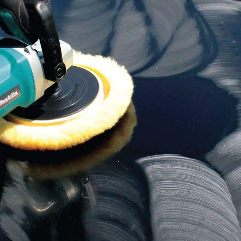 7 Inch Wool Polishing Bonnet With Hook And Loop Backing Yellow Easy Attachment For 7 Inch Polishers Durable Backing Material