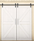 8 Pack Barn Door Handles For Closets And Sliding Doors Seven And A Half Inch Center To Center Silver Zinc Alloy Cabinet Pulls installed