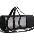 Breathable Mesh Duffle Bag for Scuba and Snorkel Gear with Adjustable Shoulder Strap, Foldable Black 22.8x10.6x10.6 inches