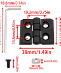 Beefy Heavy Duty Zinc Alloy Hinge Set With T Nuts Screws And Wrenches For Four Sets Rust Resistant And Built To Last For Heavy Door Panels And Equipment Covers With High Load Capacity, black 38mm hinge