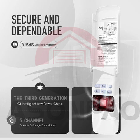Universal Wireless Garage Door Keypad Replacement With Plug And Play DIY Install For LiftMaster Chamberlain Sears Craftsman Openers, Keyless Entry, FCC Certified, 3 Year Warranty