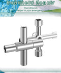 Two Pack 4 Way and 6 Way Sillcock Water Key Set Handy Multi Function Wrench for Valve Faucet Spigot Shut Off Tool Great for Plumbers