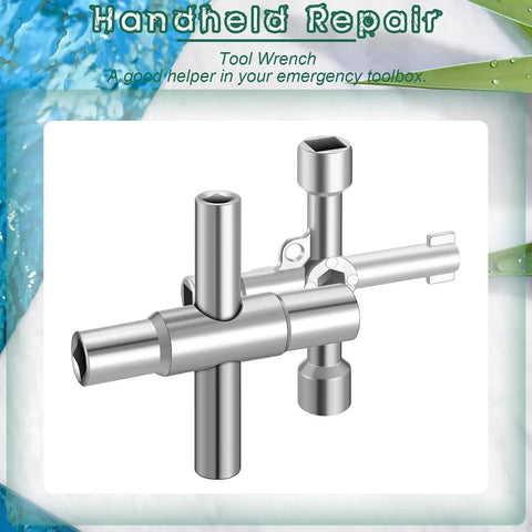 Two Pack 4 Way and 6 Way Sillcock Water Key Set Handy Multi Function Wrench for Valve Faucet Spigot Shut Off Tool Great for Plumbers