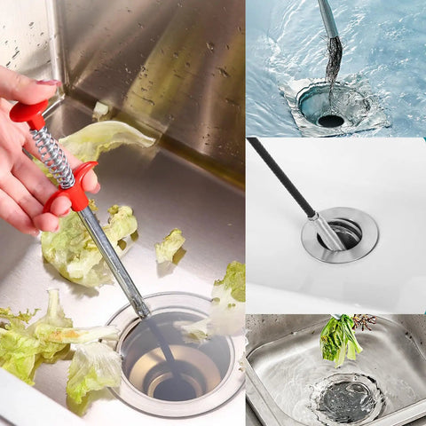 116 Inch Flexible Grabber Claw Tool Reacher For Hair Clogs In Toilet Sewer Shower Kitchen And Bathroom Drains, 4-Prong Claw With Easy Grip Handle, Quick Clog Remover For DIY Home Fix