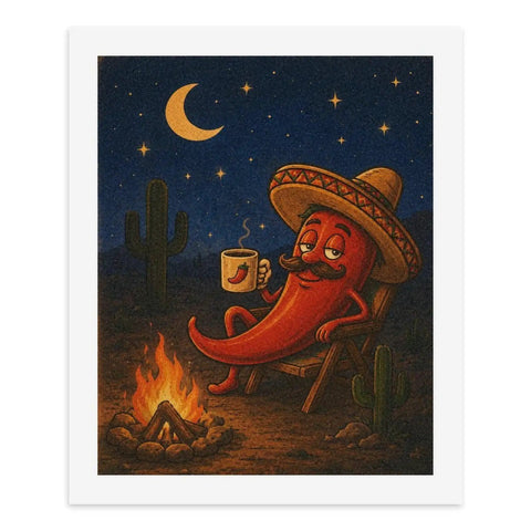 Desert Camp Pepper Paint By Numbers Kit For Adults Easy Beginner Friendly with pepper character by campfire