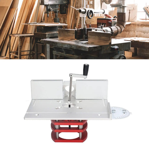 Dead Nuts Accurate Router Lifting Table Base for Woodworking Slotting Trimming and Chamfering Smooth Aluminum Lift Platform in workshop
