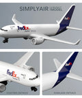 1/400 FedEx Airplane Model Ready To Display No Assembly Required Plastic Collectible Plane With Alloy Fuselage And Plastic Undercarriage