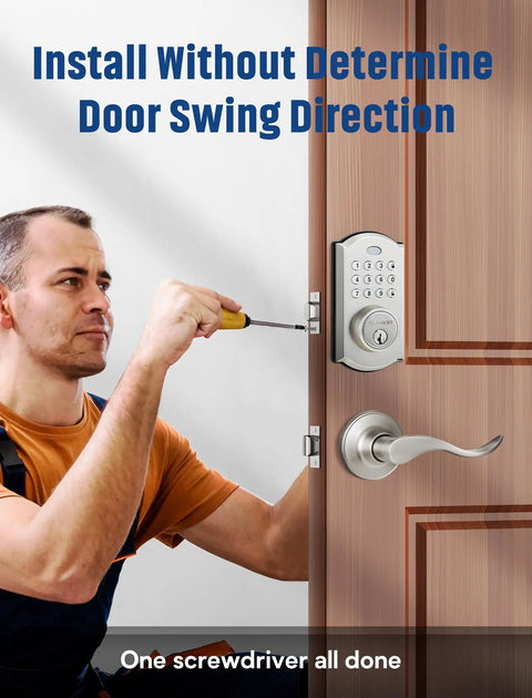 Smooth Touch Digital Keyless Entry Door Lock With Rugged Dual Lever Handles And Automatic Front Deadbolt Built To Last For No Fuss Home Security Quick Install