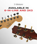 Auto Trim Locking Guitar Tuners Six In Line Black No Slip Locking For Fast And Easy String Changes And Precise Tuning on Stratocaster headstocks