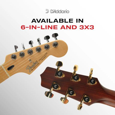 Auto Trim Locking Guitar Tuners Six In Line Black No Slip Locking For Fast And Easy String Changes And Precise Tuning on Stratocaster headstocks