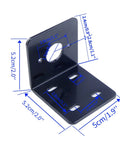 Black metal L-shaped motor mounting bracket for 775/795 DC motors, with central hole and slotted mounting holes.