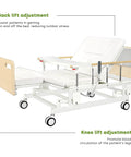 Fully Electric Hospital Bed For Home Use With Premium Mattress And Built In Guardrails, showing back and knee lift adjustments