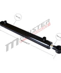 Double Acting Hydraulic Cylinder Tang Style Universal 2 Inch Bore 18 Inch Stroke 1.25 Inch Rod Diameter Welded Beefy Heavy Duty Design 3500 PSI