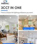 12 Pack 6 Inch Ultra Thin LED Recessed Ceiling Light With Junction Box 3CCT Selectable, showing various room settings