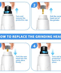 Instructions for replacing grinding head on Six Pack Premium Diamond Dog Nail Grinder Heads Set For Smooth Quiet Nail Trims Pro Quality Diamond Grinding Heads Compatible With Casfuy LOPSIC YABIFE Primens LuckyTail Boomki IREDOON And Other Popular Brands.