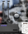 HDLNKAK digital dial bore gauge set with LCD display, black body, includes 23 anvils and hard case