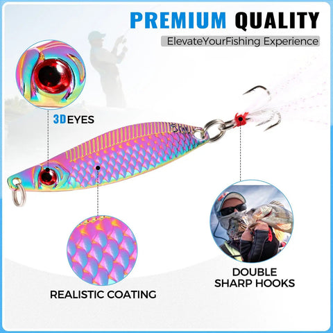 Spinner Lures Kit 32 Piece Spinner Baits For Bass And Trout With Copper Body And Blade Spinning Spoons Freshwater Tackle Box