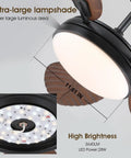 Extra-large lampshade of a 52 Inch Brown Tropical Outdoor Palm Leaf Ceiling Fan With Integrated Lights And Wireless Remote.