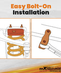 Illustration of 3 Inch Front And 2 Inch Rear Leveling Lift Kit For Nissan Frontier Xterra And Suzuki Equator, bolt-on installation.
