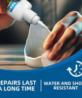 Hands applying Two 3.52 Oz Tubes Oil Based Super Glue For Ceramic Porcelain Glass Metal Wood Leather And More With Instant Bond In 10 To 45 Seconds to broken ceramic.