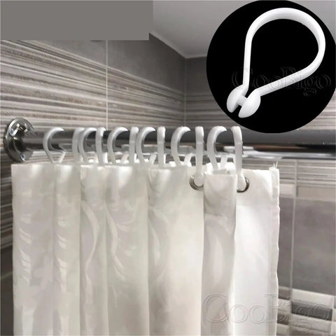 Plastic Openable Curtain Hooks 34mm Ring Clip Hanger Set for Drapery Rods Bath Shower Window Blind Pack of 200