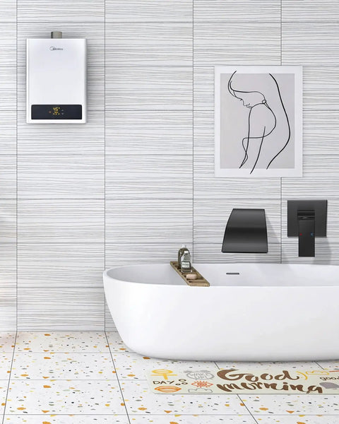 Solid Brass Wall Mount Bathtub Faucet With Single Handle Waterfall Spout, Easy Install Rough In Valve Included, Brushed Nickel Finish