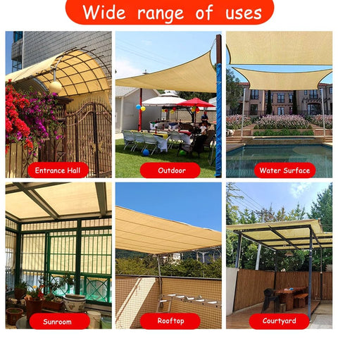 Dope Outdoor Sun Shade Cloth Mesh Tarp with Grommets for Patio, Garden, Greenhouse and Pergola used in various outdoor spaces