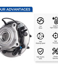 Front Wheel Hub Bearing Assembly 515098 with ABS for 07-09 Chevy Silverado, GMC Sierra, and 08-09 Hummer H2, heavy duty
