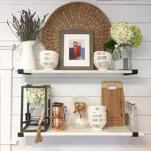 Wall with 12 Inch Shelf Brackets 4 Pack Heavy Duty Frosted Black With Lip For Floating Shelves Rustic Iron Metal DIY Open Shelving.