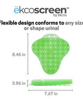 Ekcoscreen 60 Day Premium Anti Splash Urinal Screen Deodorizer For Cleaner Restrooms Apple Scent Green dimensions diagram