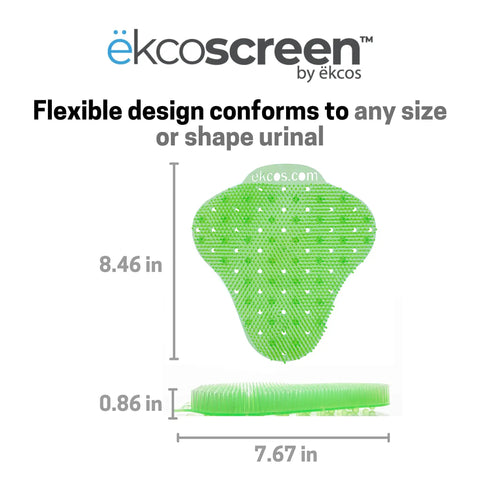 Ekcoscreen 60 Day Premium Anti Splash Urinal Screen Deodorizer For Cleaner Restrooms Apple Scent Green dimensions diagram