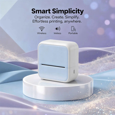 Incredible Mini Portable Thermal Label Maker Machine With Wireless Bluetooth Printing For iOS And Android Smart Phones Inkless Tech on display.
