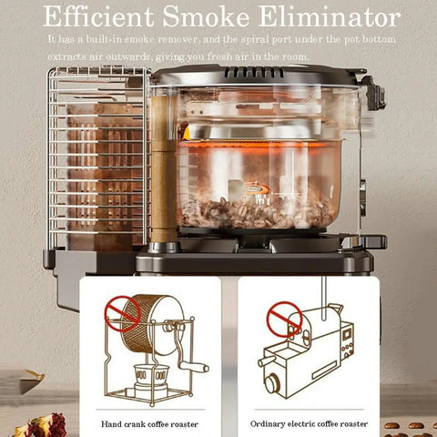No Fuss Coffee Bean Roaster 700 Watt Home Machine Packs Auto Chaff Separator And Built In Smoke Extractor with smoke shield.