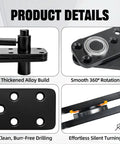 Hidden pivot door hinge kit for secret bookcase door; thickened alloy build, 360° rotation, 570 lb load.