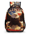 Vintage American Eagle Printed Unisex Backpack With Large Capacity showing eagle graphic and USA theme