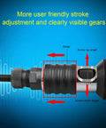 Pro Grade Heavy Duty Pneumatic Riveter Kit With Air Hydraulic Rivet Nut Tool For M3 To M8 Fasteners features user-friendly stroke adjustment.