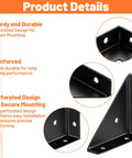 Four Pack Corner Brackets 66mm By 66mm Right Angle Shelf Braces Triangle Metal Corners For Wood Desk Edge 90 Degree Support