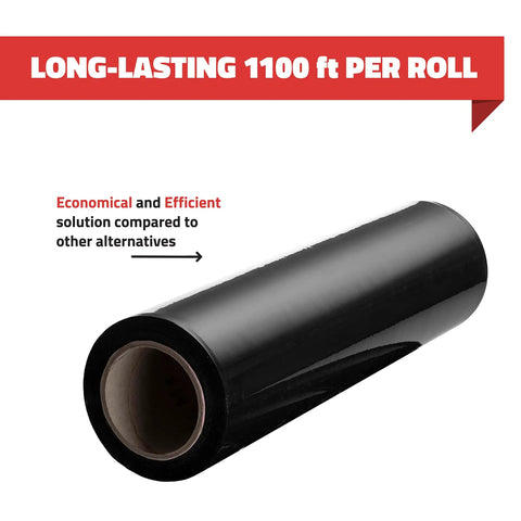 40 Pack 18 Inch Black Stretch Wrap 80 Gauge Heavy Duty Pallet And Package Security Film For Moving Shipping And Storage 1,100 Sq Ft Of Durable Protective Wrap, 1100 ft roll