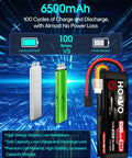 4S LiPo Battery 6500mAh 120C RC Battery Pack With TR Plug; comparison of charge cycles with HOOVO and other brands.