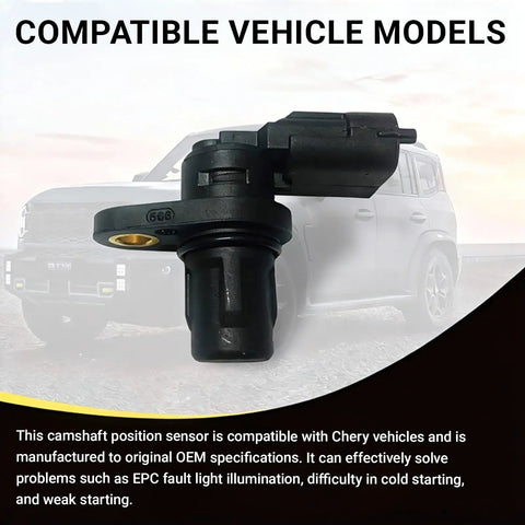 Camshaft Position Sensor for Cars Plug and Play Replacement With Sealing Ring OEM No F01R00B003 Easy Install Fits Most Vehicles Eliminates EPC Warning Lights and Cold Start Woes, Reliable Engine Sensor. Black plastic camshaft position sensor with sealing ring for car engine