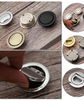 Hidden Door Handle Set Recessed Metal Pulls For Cabinets And Drawers Invisible Round Wardrobe Shoe Pulls Color G