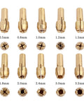 Brass Collet Mini Electric Grinder Quick Change Drill Chuck Bits Set For Rotary Tools 0.5 To 3.2 Millimeter Clamping Range